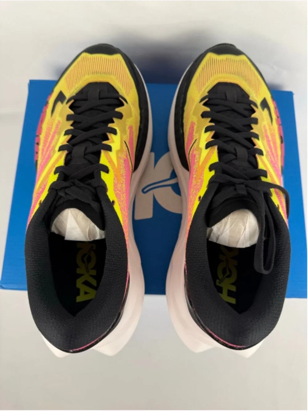 Men's Hoka Mafate X Athletic Shoes 8 Yellow Pink